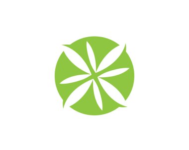 Vektör yeşil doğa logosu ve sembol bırakıyor