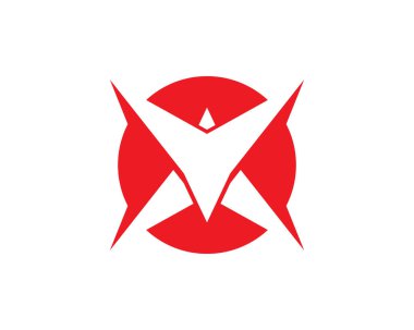 Kırmızı ve Mavi Yıldız Şahin Logo Şablon vektör simgesi