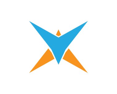 Kırmızı ve Mavi Yıldız Şahin Logo Şablon vektör simgesi