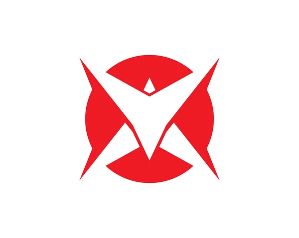 Icône vectorielle du modèle de logo du faucon étoilé rouge et bleu — Image vectorielle