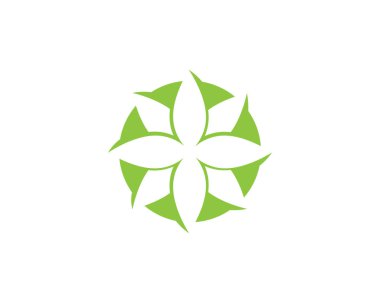 Vektör yeşil doğa logosu ve sembol bırakıyor