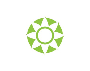 Vektör yeşil doğa logosu ve sembol bırakıyor