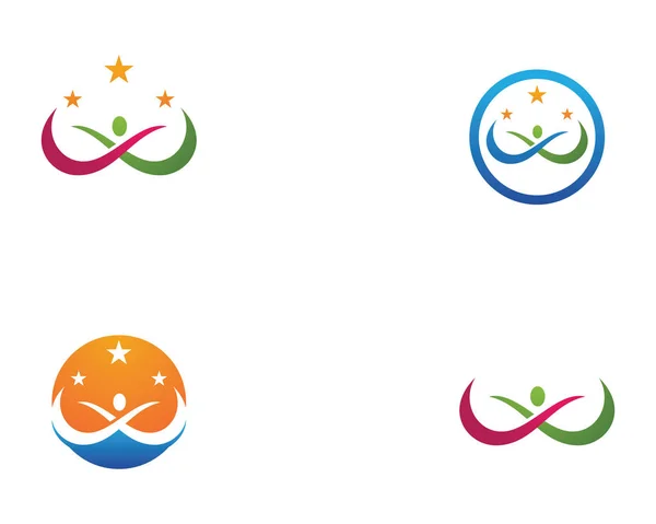Lidé péče úspěch zdraví život logo šablony ikony — Stockový vektor