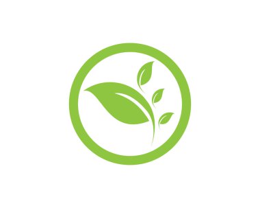 Vektör yeşil doğa logosu ve sembol bırakıyor