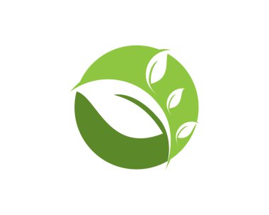 Vektör yeşil doğa logosu ve sembol bırakıyor