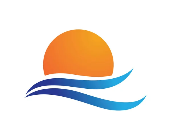 波海滩的标志和符号 — 图库矢量图片