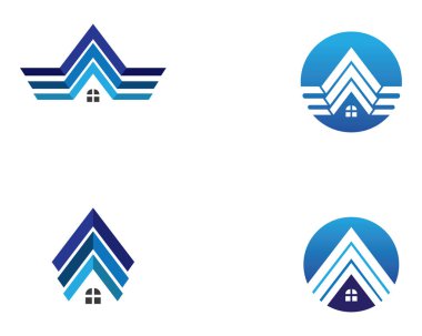 Emlak ve ev binaları logo simgeleri şablonu