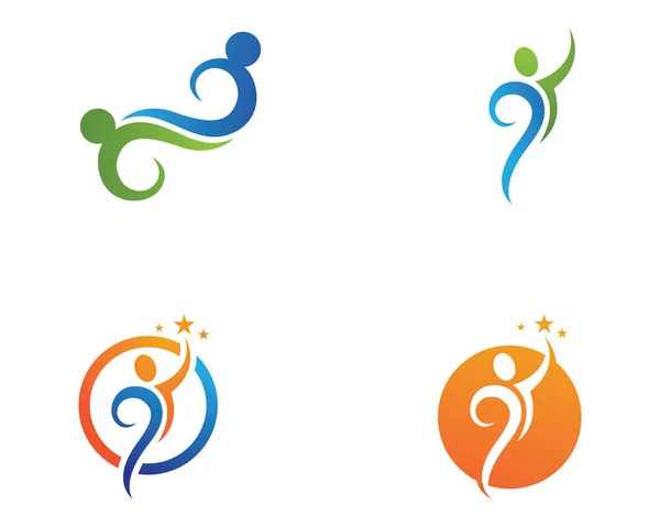 Lidé péče úspěch zdraví život logo šablony ikony — Stockový vektor