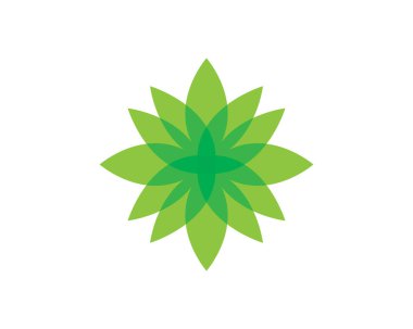 Vektör yeşil doğa logosu ve sembol bırakıyor