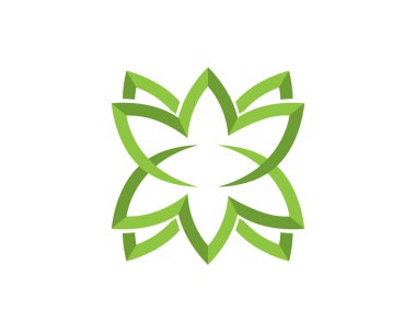 Vektör yeşil doğa logosu ve sembol bırakıyor
