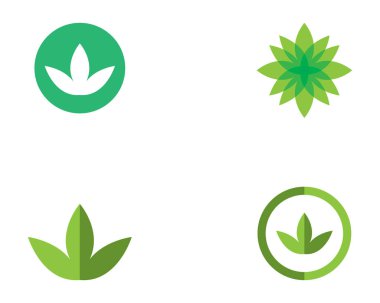 Vektör yeşil doğa logosu ve sembol bırakıyor