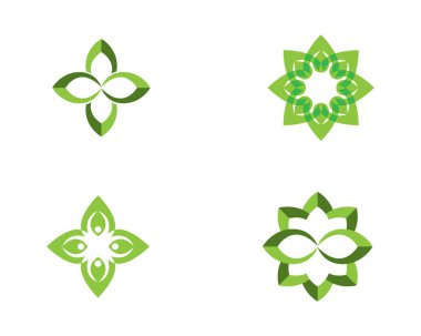 Vektör yeşil doğa logosu ve sembol bırakıyor