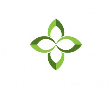 Vektör yeşil doğa logosu ve sembol bırakıyor