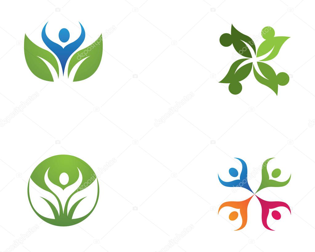 People care success health life logo template icons