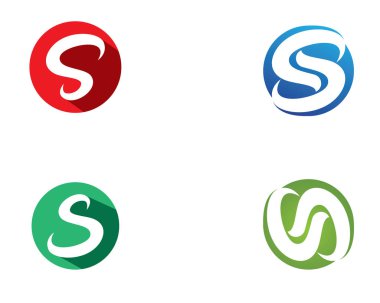 S harfli şirket logosu tasarım vektörü