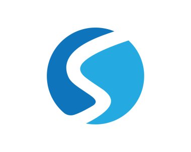 S harfli şirket logosu tasarım vektörü