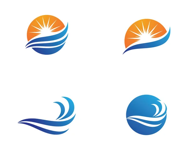 Olas logotipo de la playa y símbolos — Vector de stock