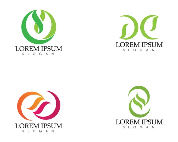 Deja el logotipo y símbolo de la naturaleza verde — Vector de stock