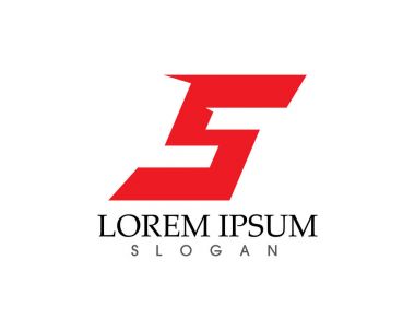 S harfli şirket logosu tasarım vektörü