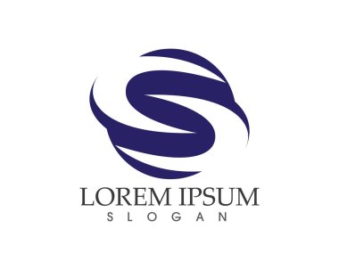 S harfli şirket logosu tasarım vektörü