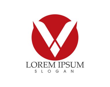 V Harfi Logo İş Şablonu Vektör Simgesi Simgesi