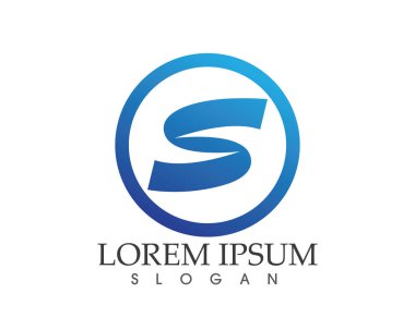 S harfli şirket logosu tasarım vektörü