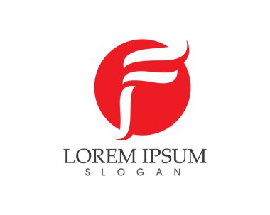 F harf logo ve sembolleri şablonu