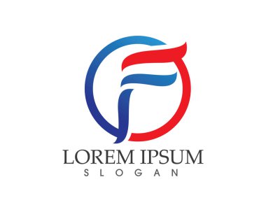 F harf logo ve sembolleri şablonu