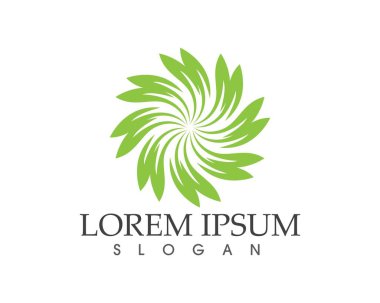 Vektör yeşil doğa logosu ve sembol bırakıyor