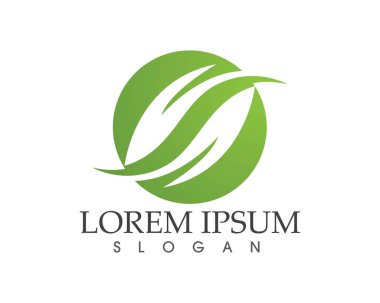 Vektör yeşil doğa logosu ve sembol bırakıyor