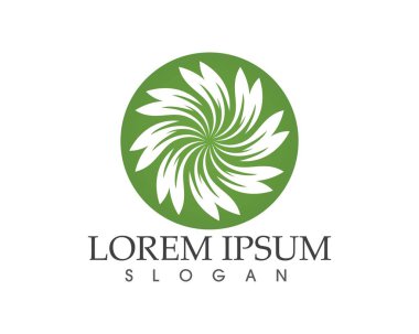 Vektör yeşil doğa logosu ve sembol bırakıyor