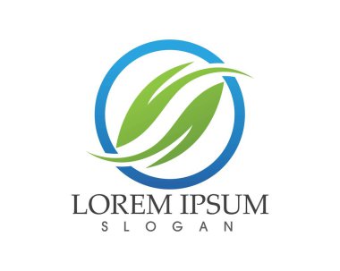 Vektör yeşil doğa logosu ve sembol bırakıyor