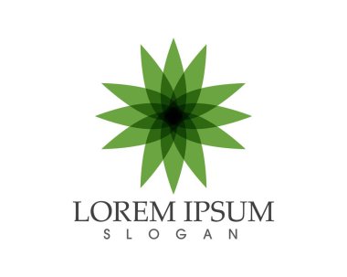 Vektör yeşil doğa logosu ve sembol bırakıyor