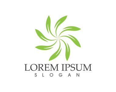Vektör yeşil doğa logosu ve sembol bırakıyor