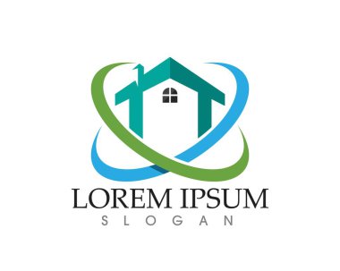 Emlak ve ev binaları logo simgeleri şablonu