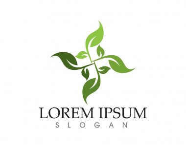 Vektör yaprak yeşil doğa logo ve sembolü