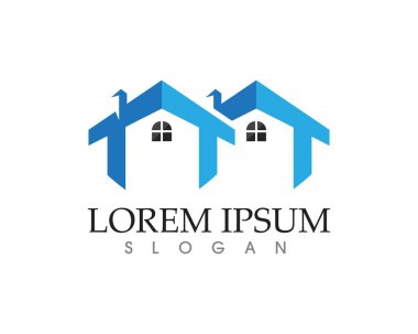 Emlak ve ev binaları logo simgeleri şablonu
