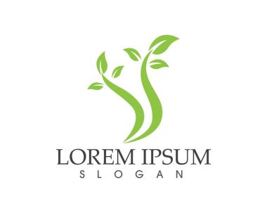 Vektör yaprak yeşil doğa logo ve sembolü