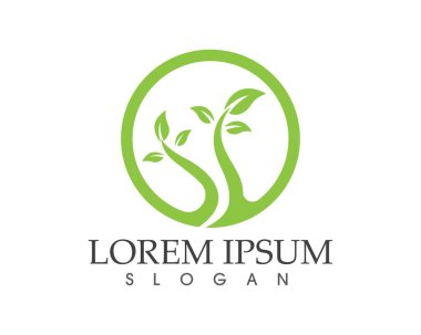 Vektör yaprak yeşil doğa logo ve sembolü