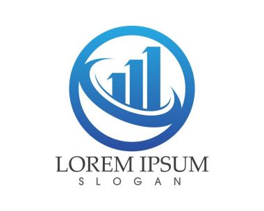 İş finans logosu - vektör konsepti çizimi