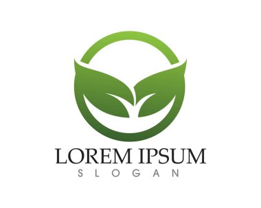 Vektör yaprak yeşil doğa logo ve sembolü