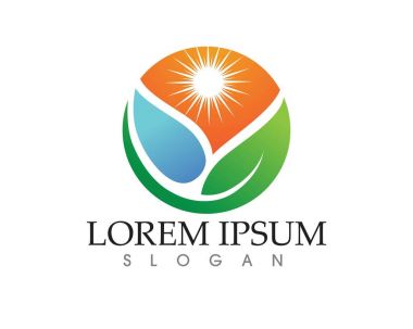 Vektör yaprak yeşil doğa logo ve sembolü