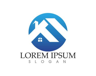 Emlak ve ev binaları logo simgeleri şablonu