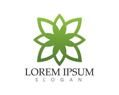 Vektör yaprak yeşil doğa logo ve sembolü