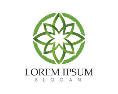 Vektör yaprak yeşil doğa logo ve sembolü