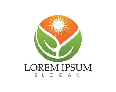 Vektör yaprak yeşil doğa logo ve sembolü