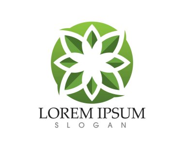 Vektör yaprak yeşil doğa logo ve sembolü