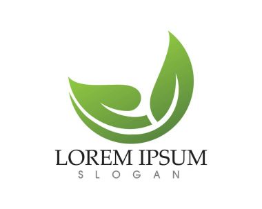 Vektör yaprak yeşil doğa logo ve sembolü