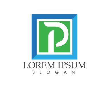 İş kurumsal harf P logo tasarlamak vektör