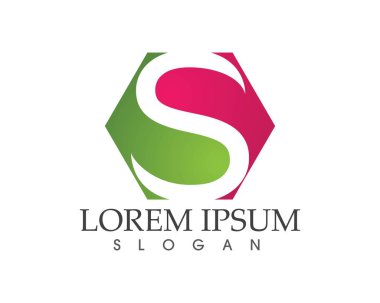S harfli şirket logosu tasarım vektörü